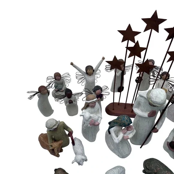 Willowtree Nativity with Three Wisemen and Various Angels Complete Set 2000-2004 - Picture 6 of 8